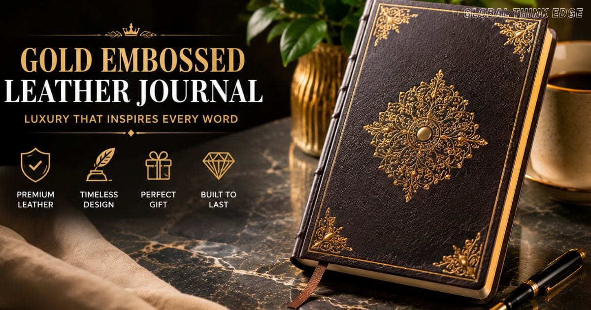 Gold Embossed Leather Journal