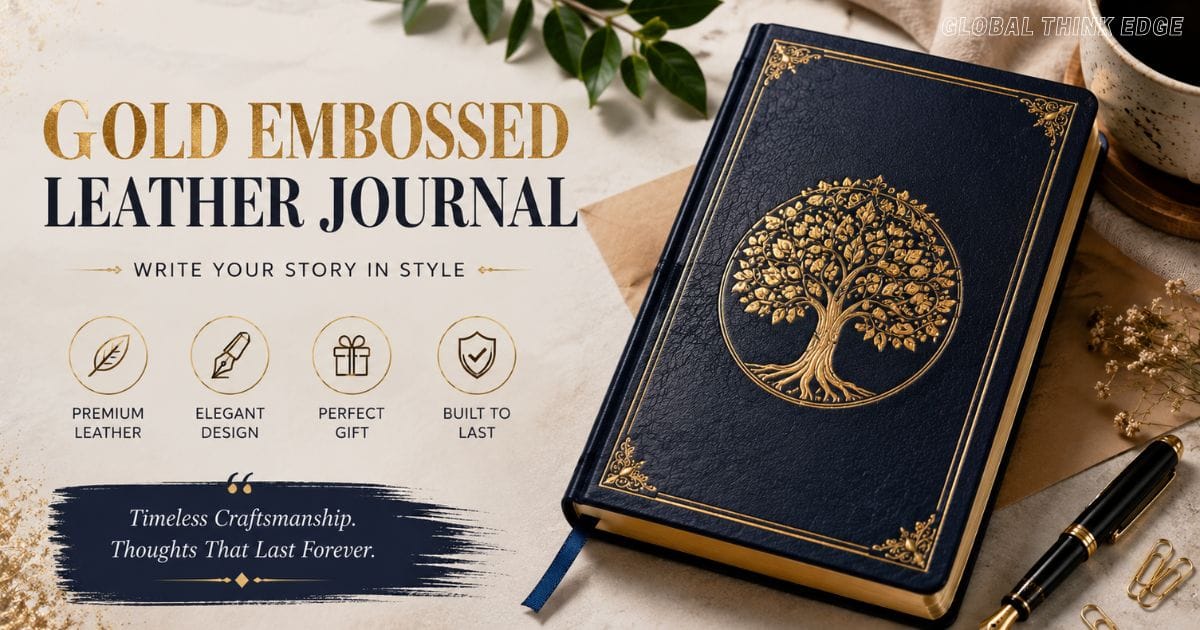 Gold Embossed Leather Journal