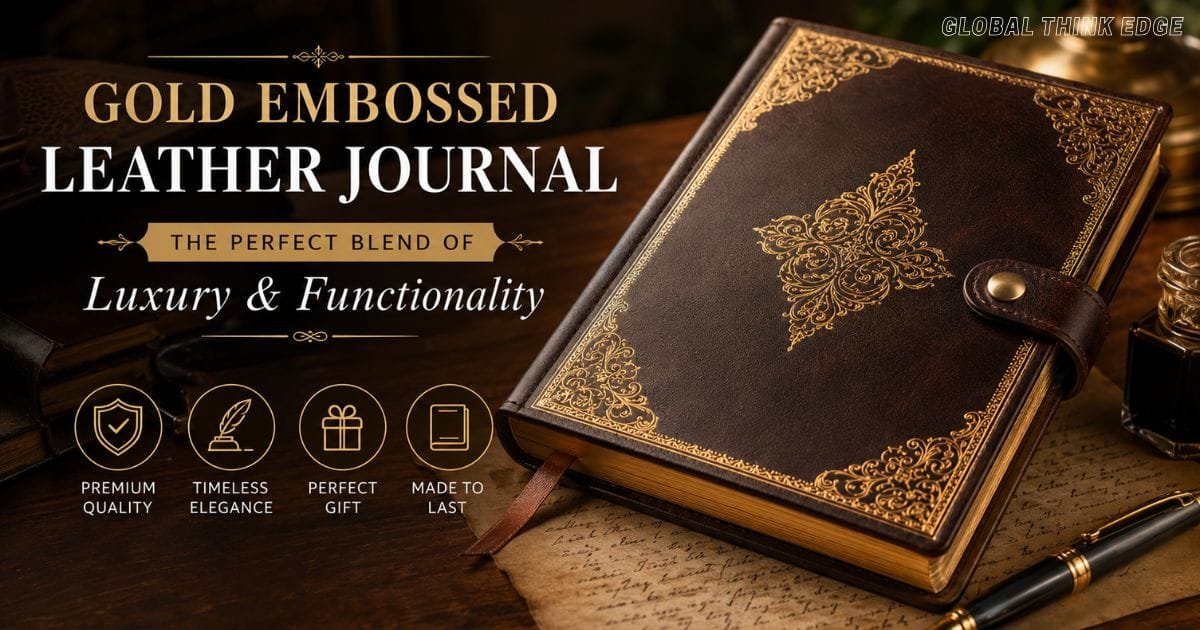 Gold Embossed Leather Journal
